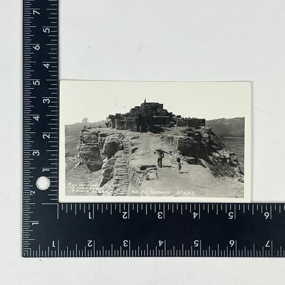 1930 RPPC Native American Walpi Showing Stairs Franklin 1c Stamp Postcard Perf - Picture 5 of 5